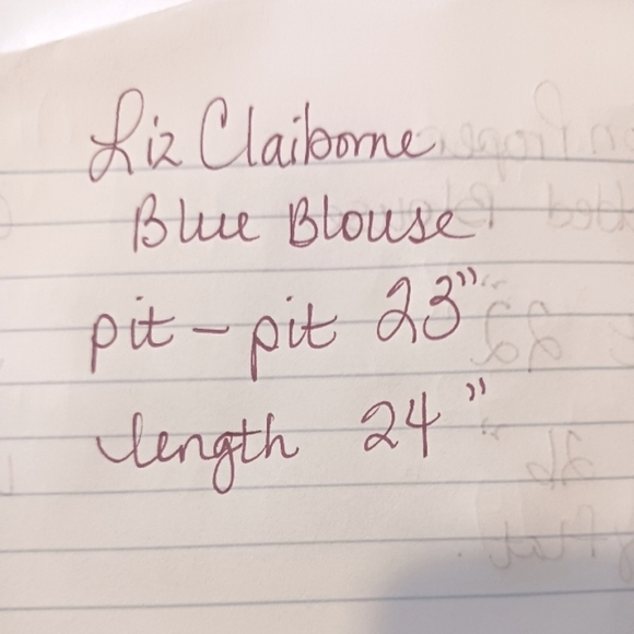 Liz Claiborne Blue Women's Gauzy Flowy Short Sleeve Blouse - Picture 11 of 11